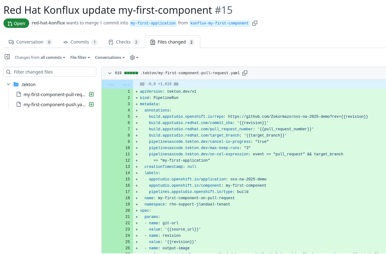 Onboarding tekton pipeline